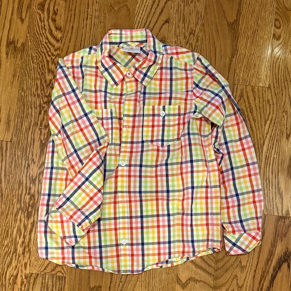 Kids Multi-Color Plaid Button-Up Shirt